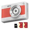 D15 Compact Digital Camera, Easy To Use, Digital Zoom, Autofocus, SD Card Included, Webcam for Kids and Beginners (Orange)