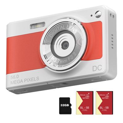 Câmera Digital Compacta D15, Fácil de Usar, Zoom Digital, Autofoco, Cartão SD Incluído, Webcam para Crianças e Iniciantes (laranja)