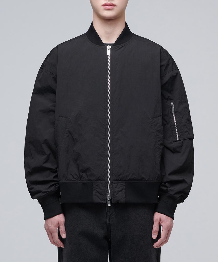 Musinsa Standard Crinkle Oversized Ma-1 Bomber Jacket [Black]