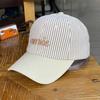 Embroidered Letter Baseball Cap Striped Design Sweet Bow Tie Sports Hat Bow Ribbon Design Cotton Material Embroidered Letter Cap