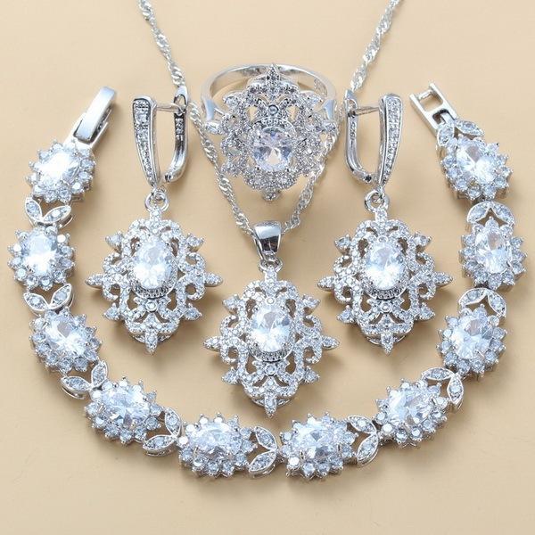 European and N Wind Source Blue Jewelry Inlay Gem Pendant Earrings Necklace and Rings Lady Suit