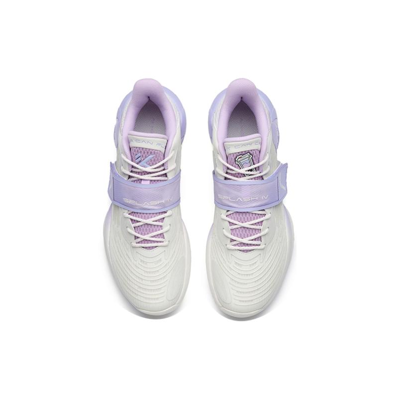 Anta Water Flower 4 Basketball Shoes Men's Low Top Ivory White/Light Pink Purple Sneakers 112231109-1