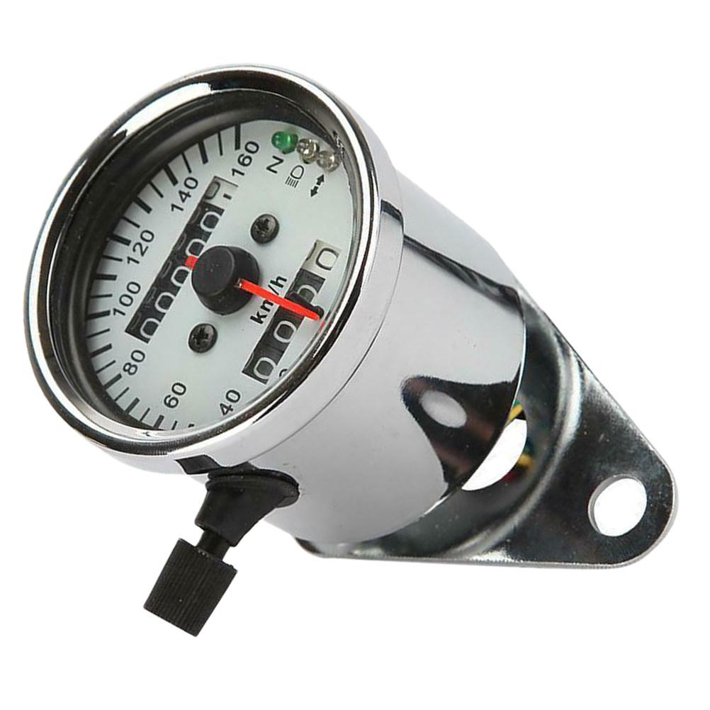 Retro LED Motorcycle Odometer Digital Dashboard Gauge with Dual Trip Meter Indicator Light Clear Display for Motorbike