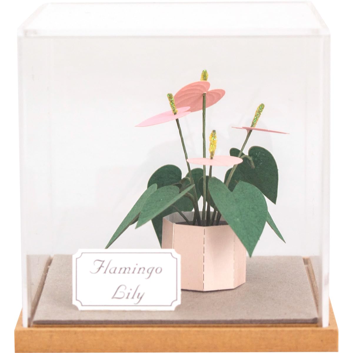 

Gintopia Бумажный пейзаж Набор для бумажного ремесла для ручной работы Миниатюрная бумага Включает акриловый кейс Взрослые, Растения, (Лилия фламинго)