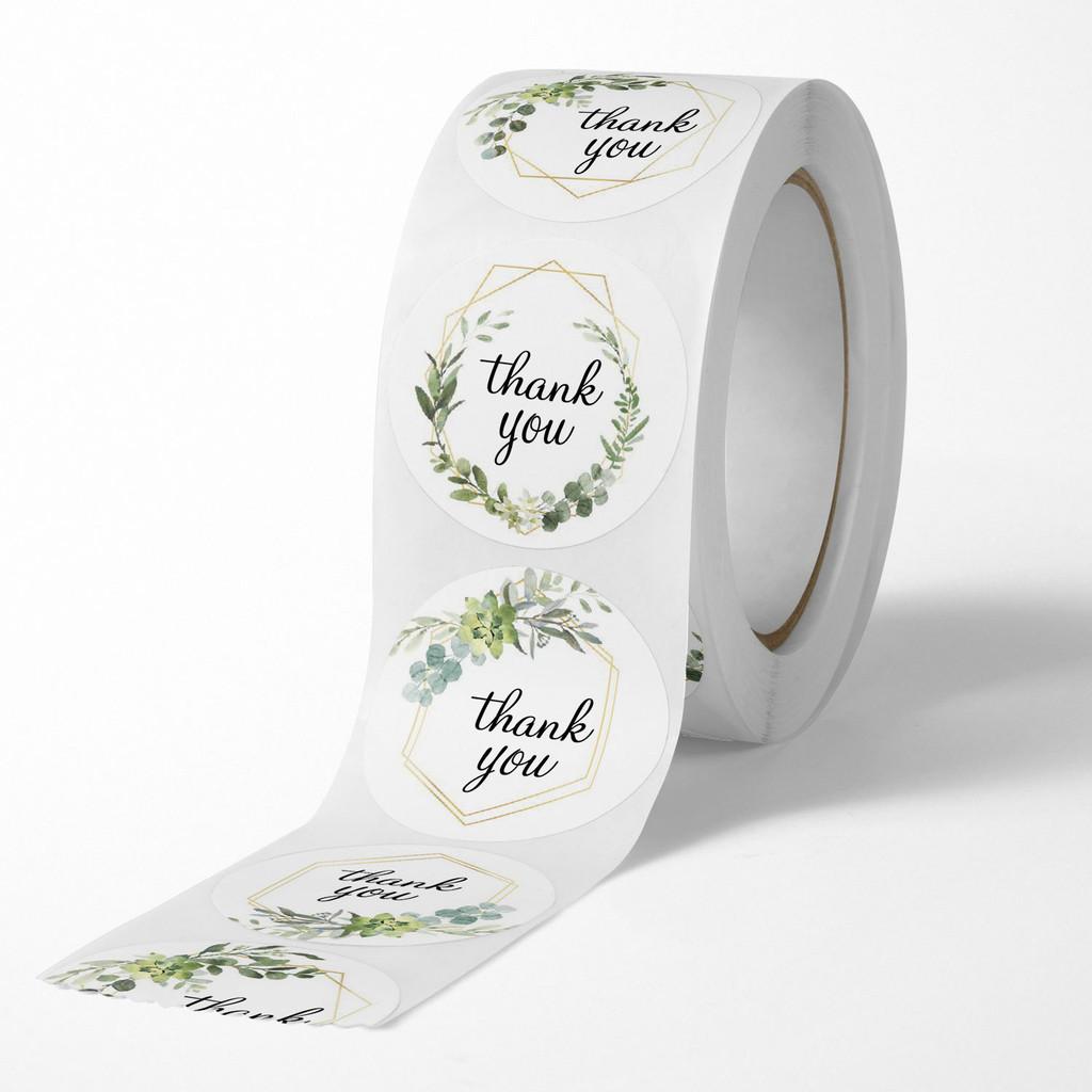 

500 штук/рулон круглые цветочные наклейки «Спасибо» - самоклеящиеся этикетки благодарности для вечеринок по случаю дня рождения и свадебных украшений