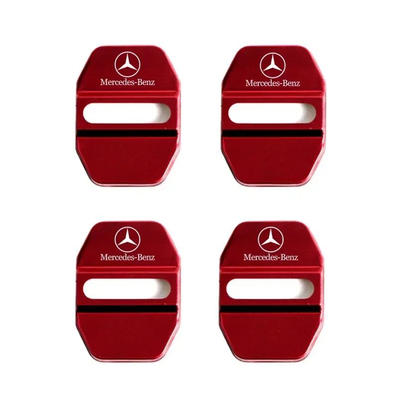 DQY2   4PCS Car Styling Car Door Lock Covers stikcer Case for Mercedes Benz New B/C/E Class A Class C200L GLC GLK CLA GLA Accessories