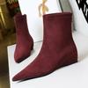 Fashion Sexy Pointed Toe Women High Heels Shoes Fashion Wedges Ankle Boots 2025 Trend New Party Dress Elegant Hot Sale Zapatos De Mujer