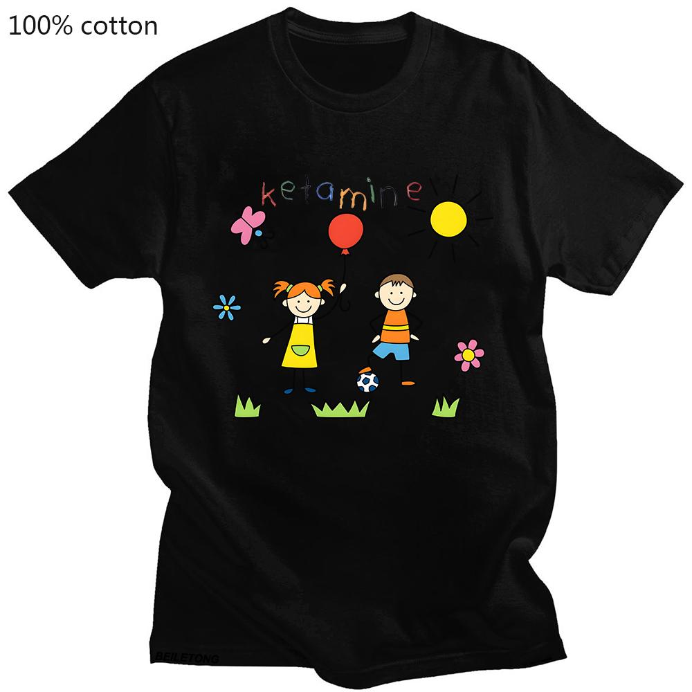 

100% Cotton Oversized T Shirt KETAMINE Cartoon T-shirt Women Harajuku Basic Loose Short Sleeve Tees Soft Female Tops Graphic Top 4XL