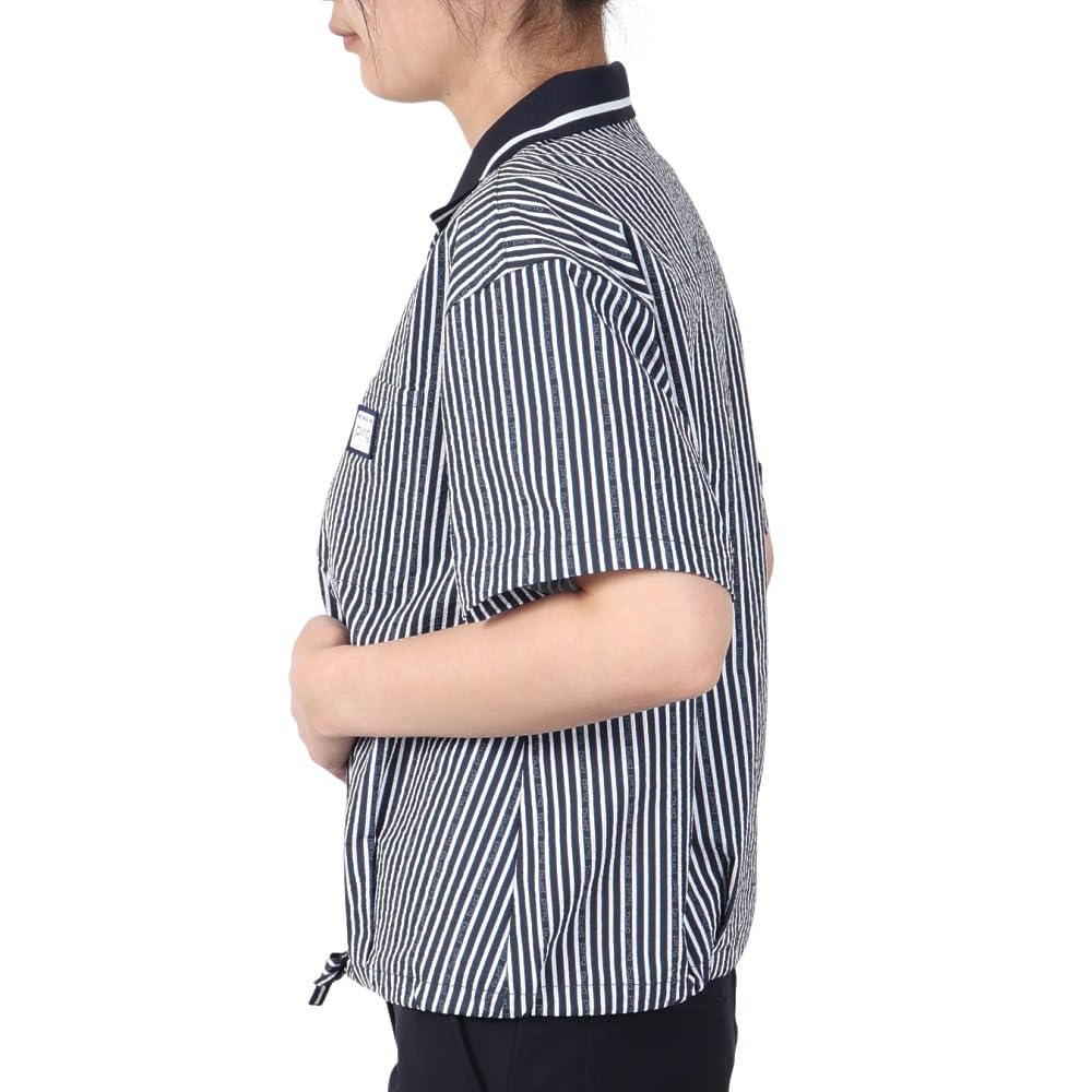 [Pin Apparel] Women's Short-sleeved Open-collar Shirt (all-directional Stretch, Moisture-wicking and Quick-drying)  Golf  622-5111300 120Navy S
