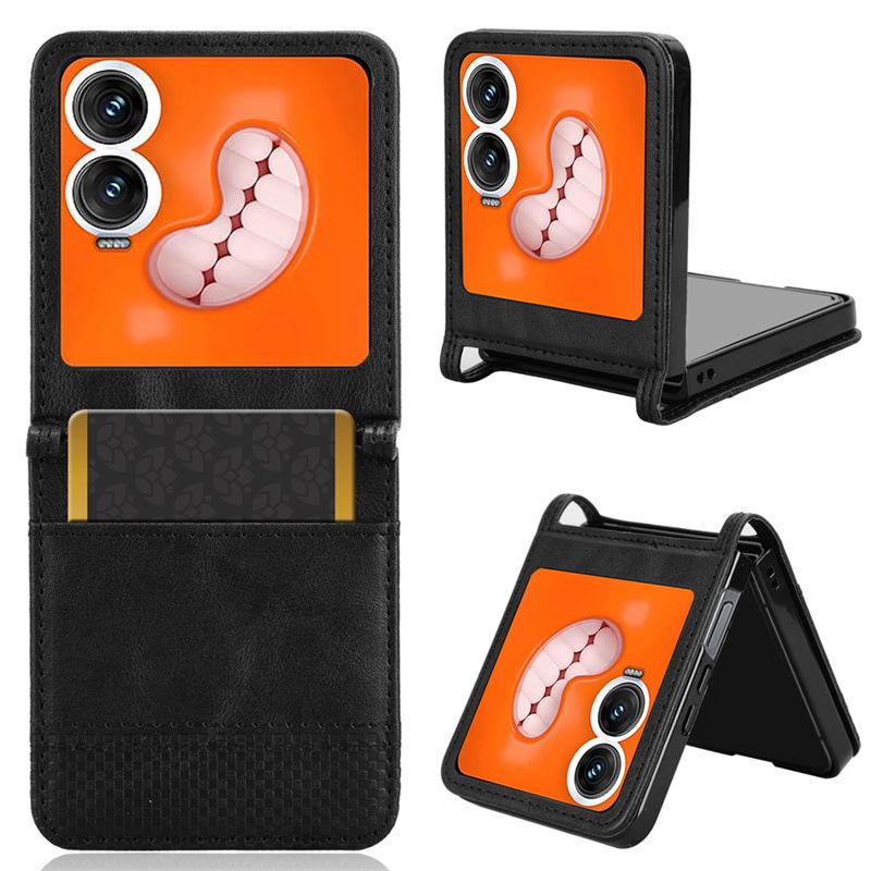 

Кожаный чехол для телефона Infinix Zero Flip Leather Case [Vintage Leather] Противоударный прочный ретро-чехол для телефона for Infinix Zero Flip чёрный