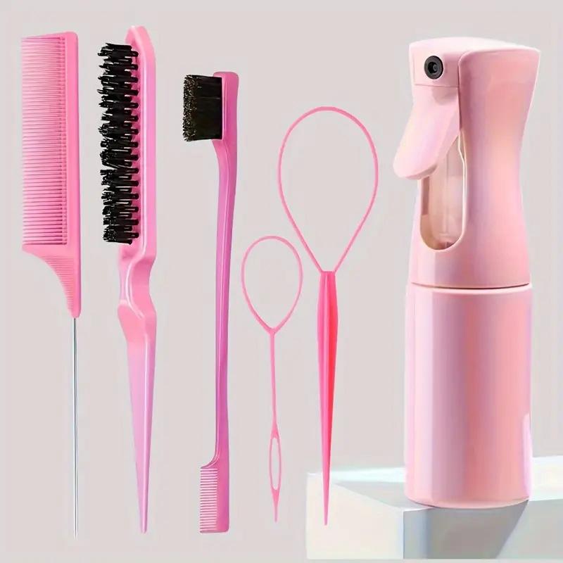 27Pcs Professional Hair Brush Set, Hair Styling Comb Kit with Continuous Spray Bottle, Scalp Massage Shampoo Brush for Salon