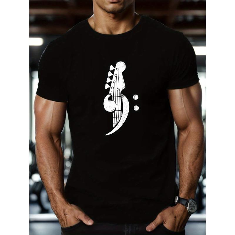 

Bass Music Simple Printing Men s Summer New Classic Solid Color Loose Original Short Sleeved T-shirt, Casual Comfortable Stylish Home Sports Top 4XL