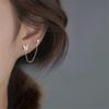 1 Paire Boucles d'Oreilles Pendants Longues Chaîne avec Pompon Couleur Argent Sterling Papillon Perle Ronde pour Femmes Filles Bijoux Pendientes Eh1668 Chaîne Tendance