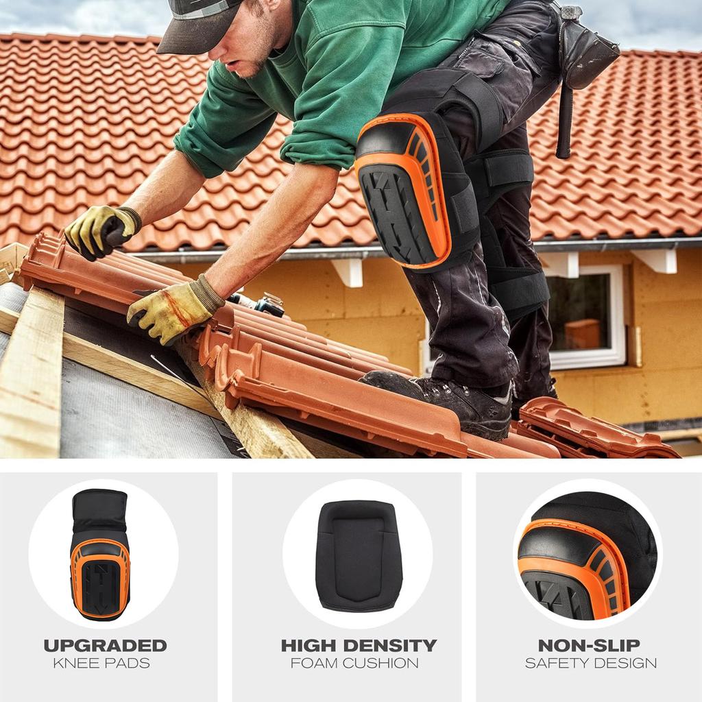 1 Pair Knee Pads For Work,Construction Gel Knee Pads,Heavy Duty Comfortable Anti-Slip Foam For Cleaning Flooring&Garden