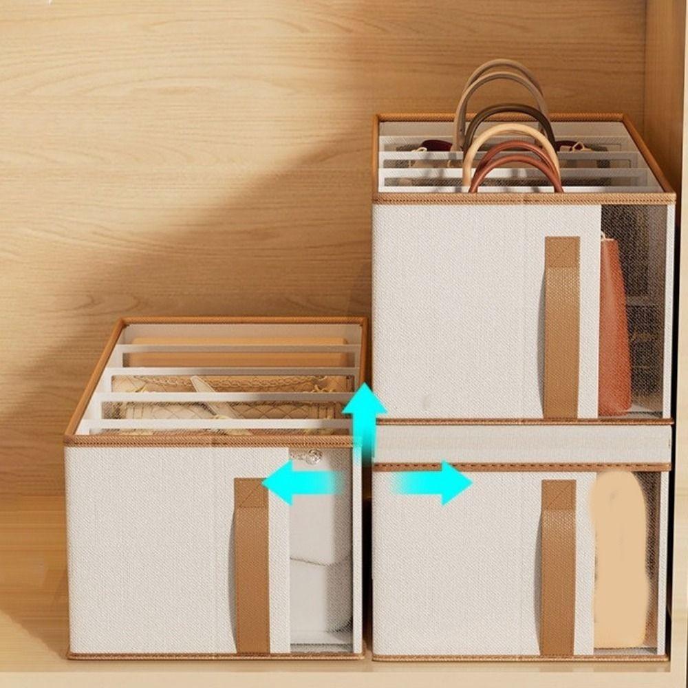 Non-Woven Fabric 5 Grids Handbag Storage Box Large Capacity Purse Storage Organizer Closet