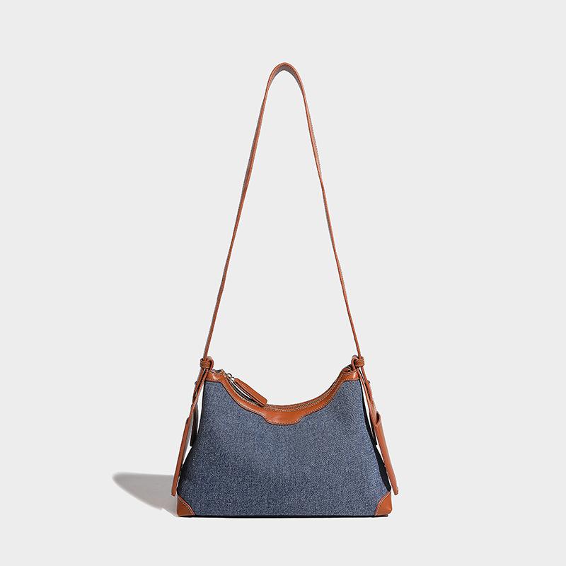 Women's Bag 2024 New Model, Unique Design, Fashionable Denim Bag, High-end Feel, Large Capacity, Single Shoulder Crossbody Pillow Bag