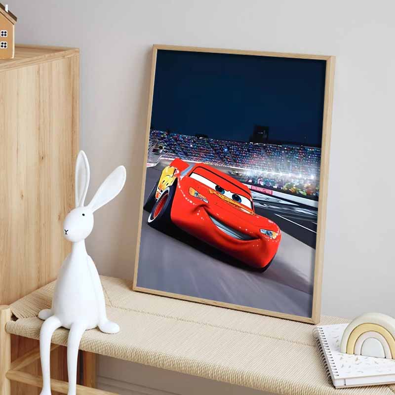 Disney 5D DIY Diamantmalerei Dekorationen Lightning McQueen Renn-Thema Illustration Aus Cars Diamantstickerei Strass Kreuzstich Set Handgemacht