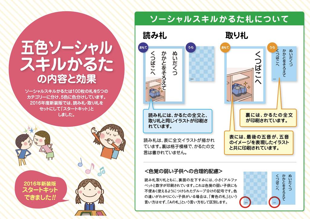 Social Skills Karuta Starter Kit Cards Taking Learn the Rules and Manners While Five-Color (Reading + Cards) Playing!