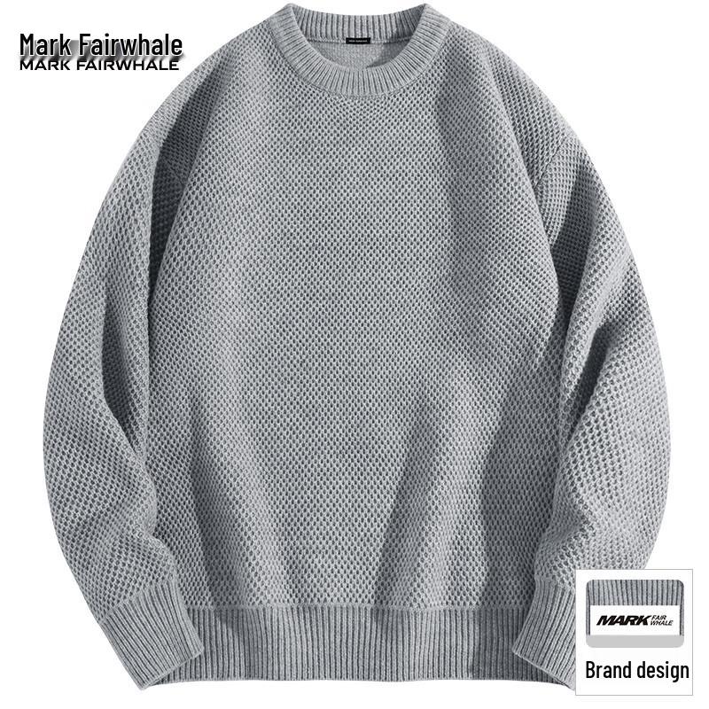 Mark Fairwhale Men's Pineapple Texture Crew Neck Knit Sweater