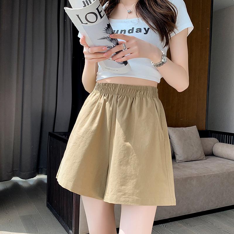 

Женские летние шорты из хлопка и льна с высокой посадкой - Утягивающие, Свободные, Прямого кроя, Повседневные бриджи 2025 L (Recommended 53-58 kg) хаки