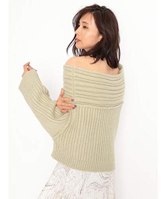 Snidel Asymmetrical Cable Knit Top SWNT205051 MNT Free Size Regular R Women's