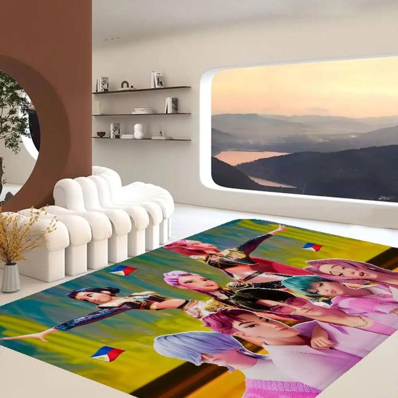 Kpop D-demon Hunters Podložka obdélníková Protiskluzová Domácí Měkká Rohožka Přední Dveře Vnitřní Venkovní Rohožka Vítejte Rohožka Velký Koberec