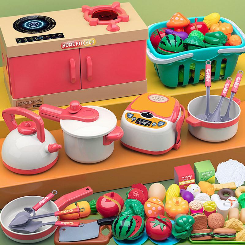 Toy Kitchen Pretend  Children Fruit Cutting Simulation Emotional Development