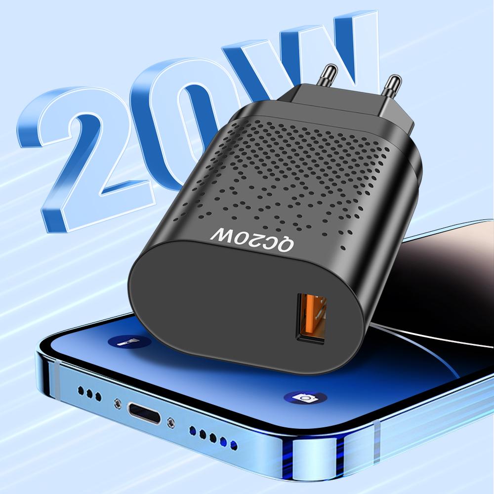 20W USB-Ladegerät Tragbares Tablet-Ladegerät Unterstützt Schnellladung für IPhone 16 15 14 13 12 11 Pro Max 8 Plus Xiaomi OPPO Schnellladegerät