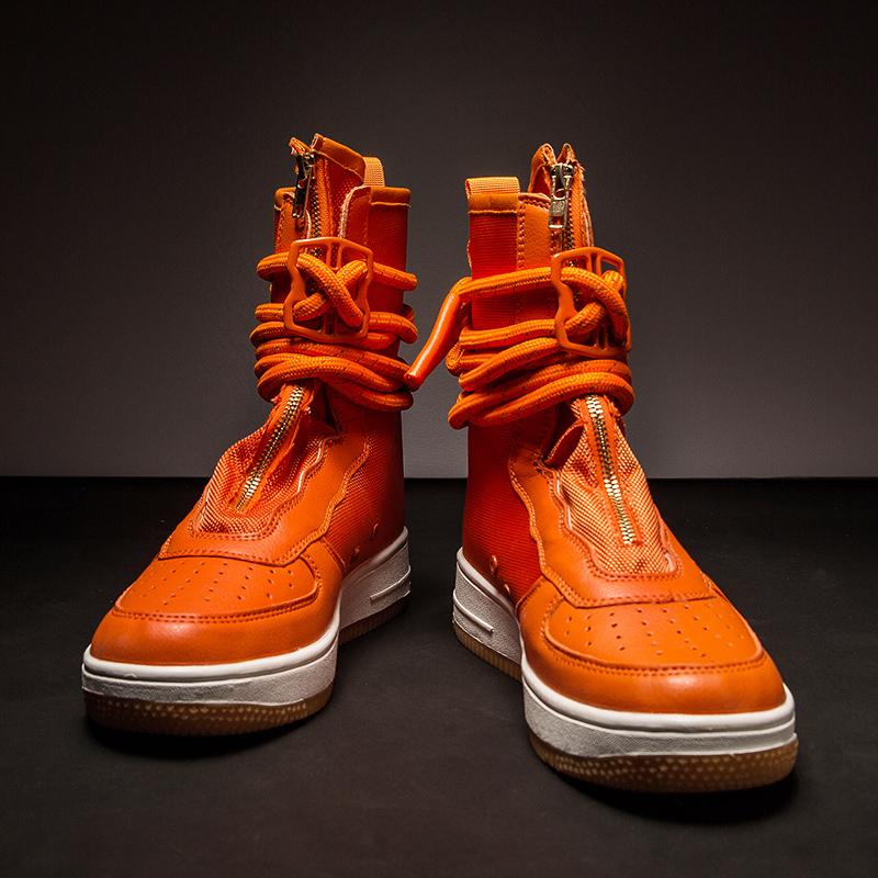 Mode Hochwertige Mode Turnschuhe Männer Paar Freizeitschuhe Straße Stiefel High Top Sneakers Cross Strap Trainer Erwachsene Schuhe Größe 46