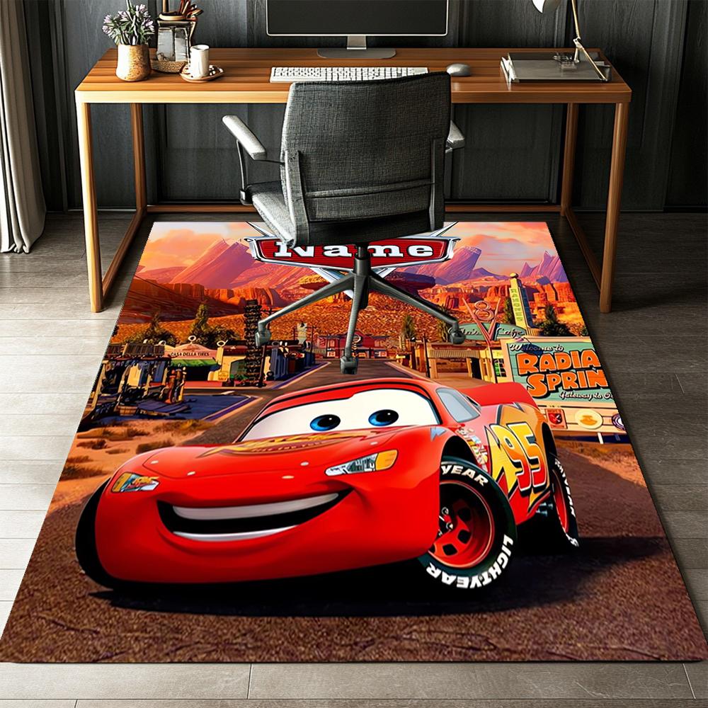 Custom Name Cars Printed Carpet,Rug for Office Chair Living Room Bedroom Kitchen Room Decor Gifts.