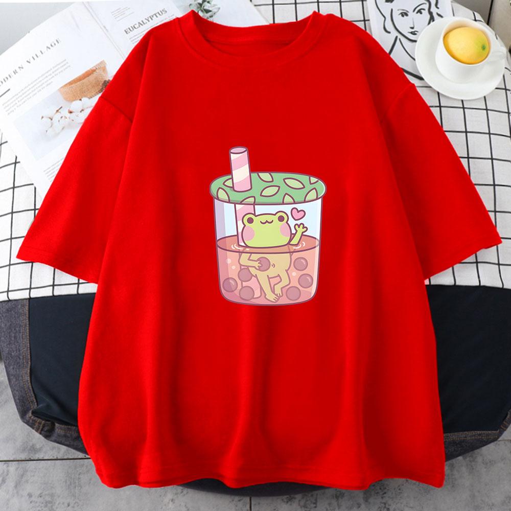 

Frog Cute Funny Animal Cartoon Print Clothing Women T Shirt Graphic Short Sleeve Polyester Gothic Tops 100 Cotton Tshirts Unisex S