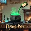 Witch Cauldron Cauldron Halloween Decor Bottle Spooky Black Pot with Floating Potion Bottles Holiday Supplies Haunted House