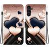 Handmade PU Leather Flip Case for Samsung Galaxy A15 4G/5G (A155F/A156B/A156E)- Anti-Slip Shockproof Cover with Wrist Strap & Heart/Rose Cat Designs