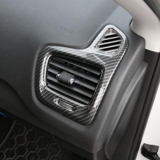 

Carbon Fiber Dashboard Side Air Outlet Vent Cover Trim for Jeep Compass 2017 up