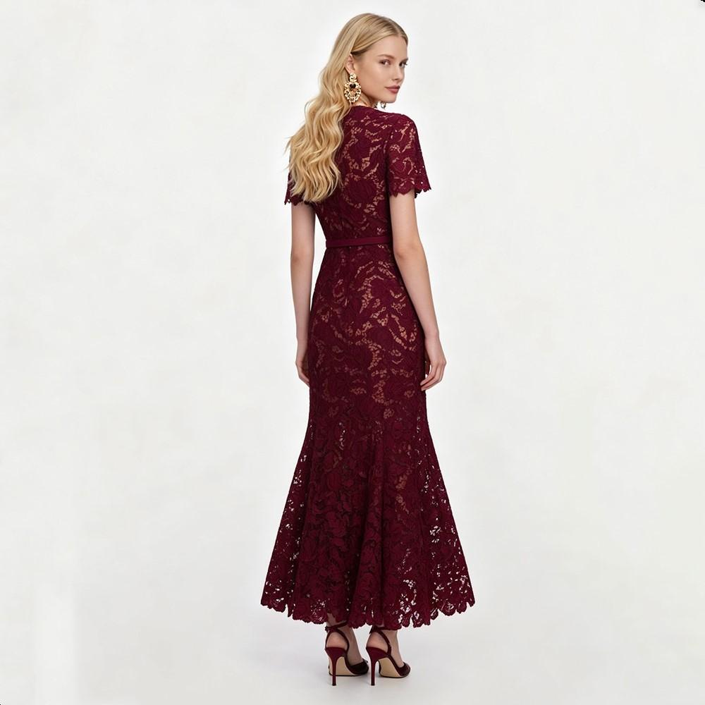 Korte mouw Plus size kant vintage bloemen nieuw in jurken voor vrouwen casual lange zomerjurk