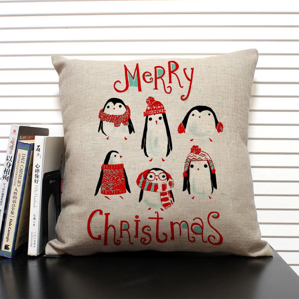 Cute Cartoon Animal Cushion Cover Funny Penguin Pillow Case Bedroom Living Room Sofa Decoration Pillowcase 45x45 Children's Gift
