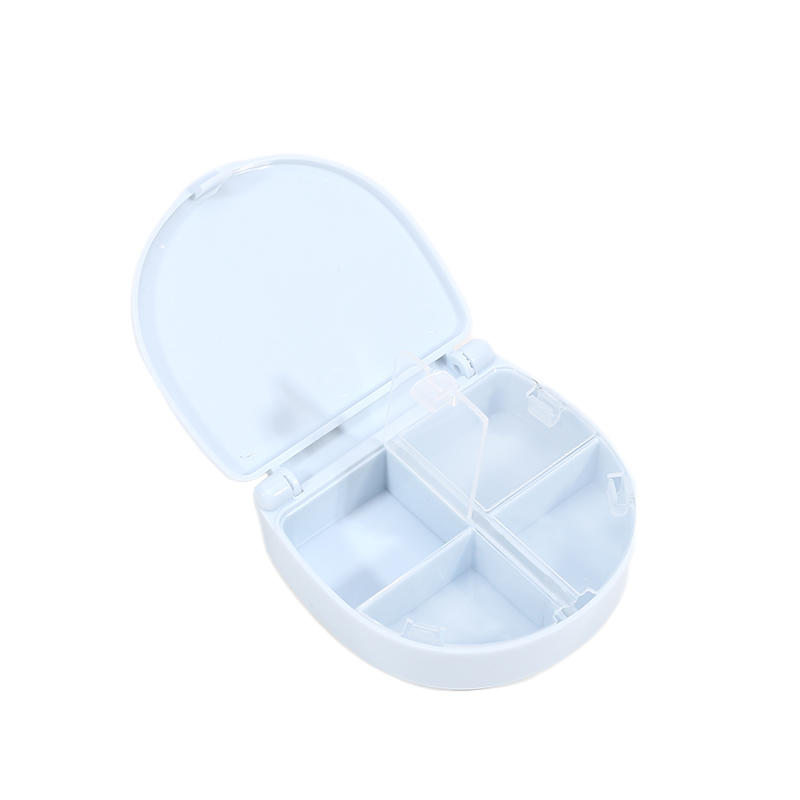 Portable Mini 4-Panel Small Medicine Box For Travel Suitable For Pills Supplements Portable Storage Box 4-Panel Multi-Color Fashionable Medicine Box