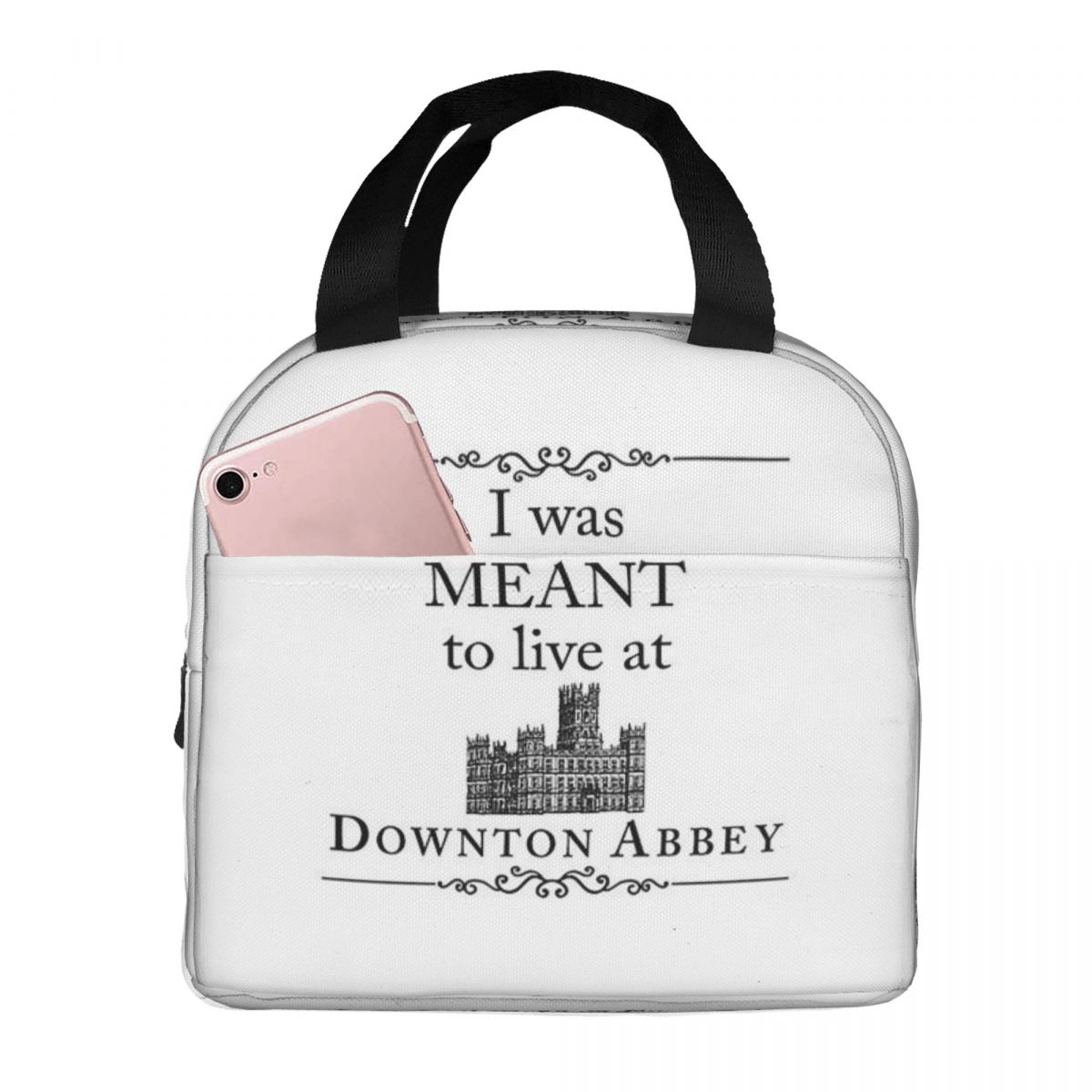 I Was Meant To Live At Downton Abbey Insulated Lunch Bag for Kids SchoolCoolerThermal Food Box ToteLeakproofLunchBoxes Container One Size