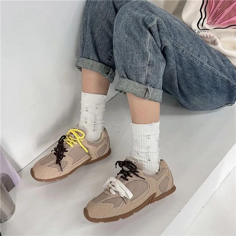cheap  New Fashion Summer Woman Casual Shoes Sneakers For Women flat Sport Shoes Female Lace up Tennis jogging shoes