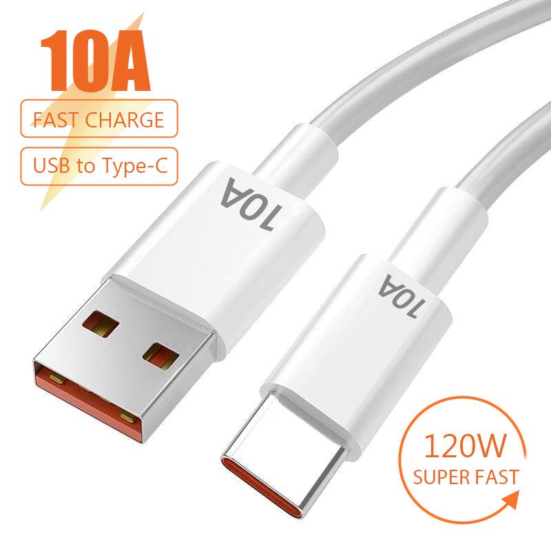 

120 Вт 10 А USB Type C USB-кабель Супербыстрая зарядная линия для Xiaomi 14 Samsung S24 Ultra Huawei Быстрая зарядка USB C Кабели Шнур для передачи данных