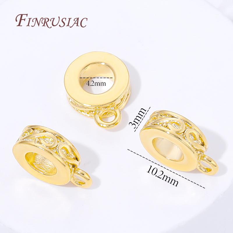 18K Gold Plated Pendant Bail Connectors For Jewelry,Brass Bail Beads Spacer,DIY Necklace Making Accessories,Tube Bail Beads