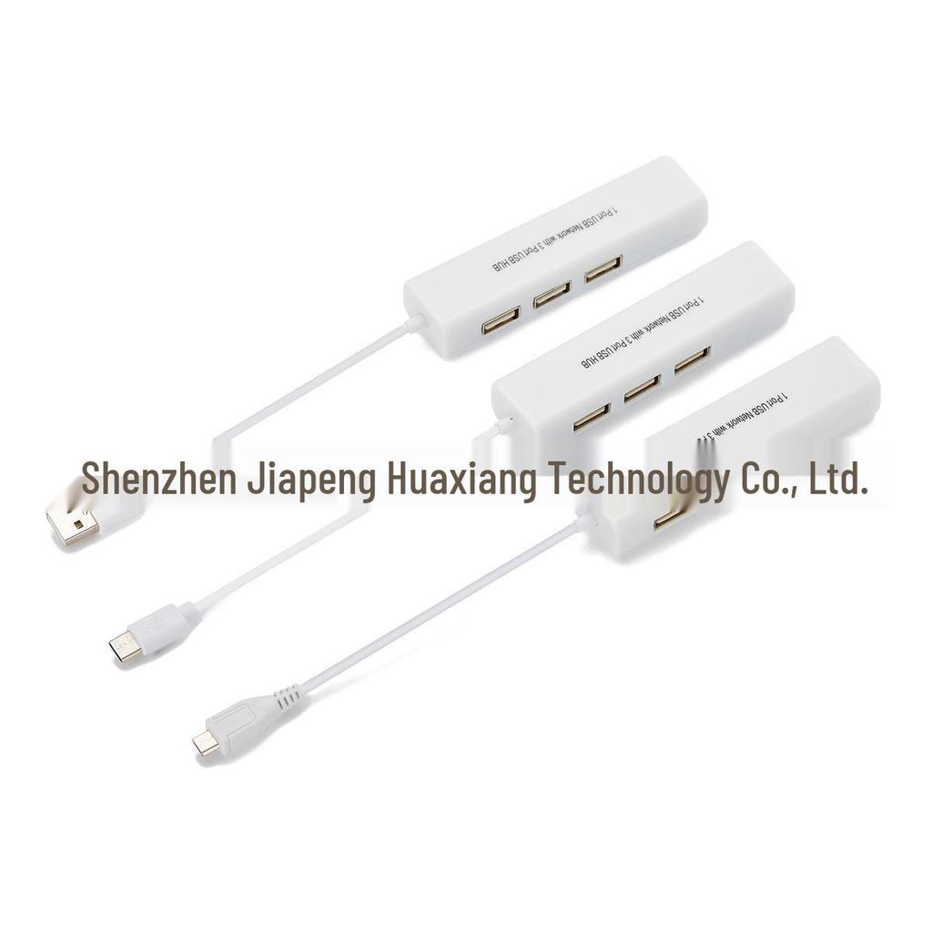 4-in-1 USB-C Hub with RJ45 100Mbps Network Converter for Laptops and Desktops