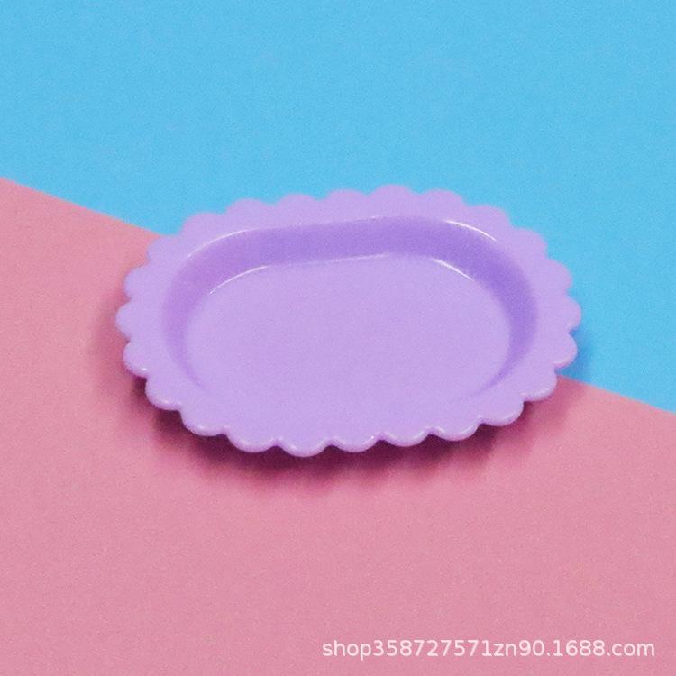 Puppenhaus Simulation Mini Farbe Blume Teller Teller Teller Kuchenladen Dessert Mini Geschirr Spielhaus Spielzeug