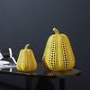 Yellow Wave Point Arts Crafts Funny Animal Owl Pumpkin Bird Statues Ornament Home Room Sculpture Desktop Decoration Figurines