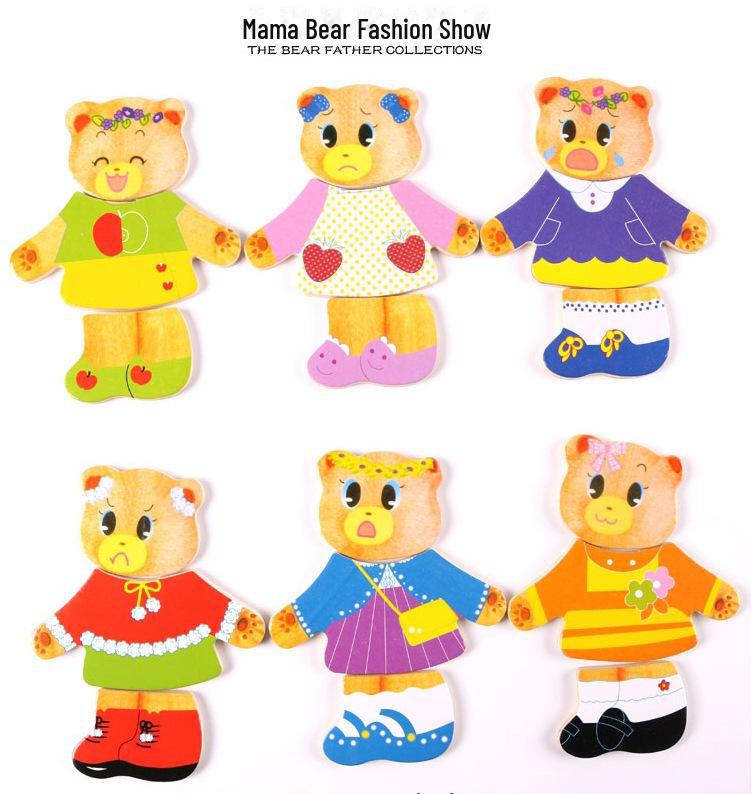Four Bears Dress-Up Puzzle: Educational Toy for Girls