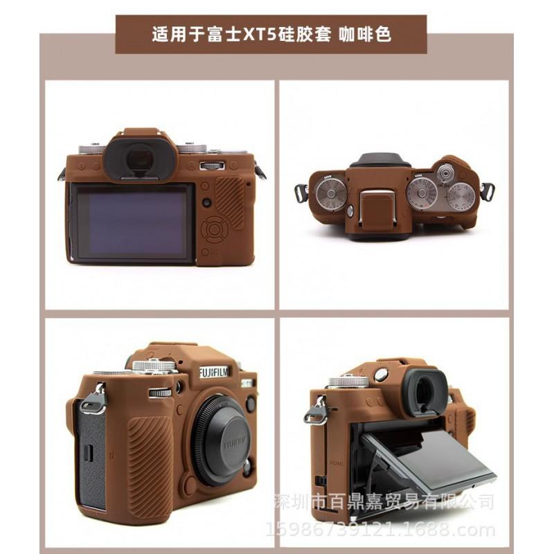 Silicone Camera Case Fujifilm X-T5 Mirrorless Portable Handheld Protective Cover Black Red Yellow Coffee Green
