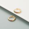 Women Creative Geometric Hoop Earrings Small Round Colorful Zircon Crystal Ear Studs Gold Color