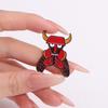 Red Demon Robots Enamel Pins Custom Comedy Comics Brooches Lapel Badges Cartoon Animation Jewelry Gift for Kids Friends