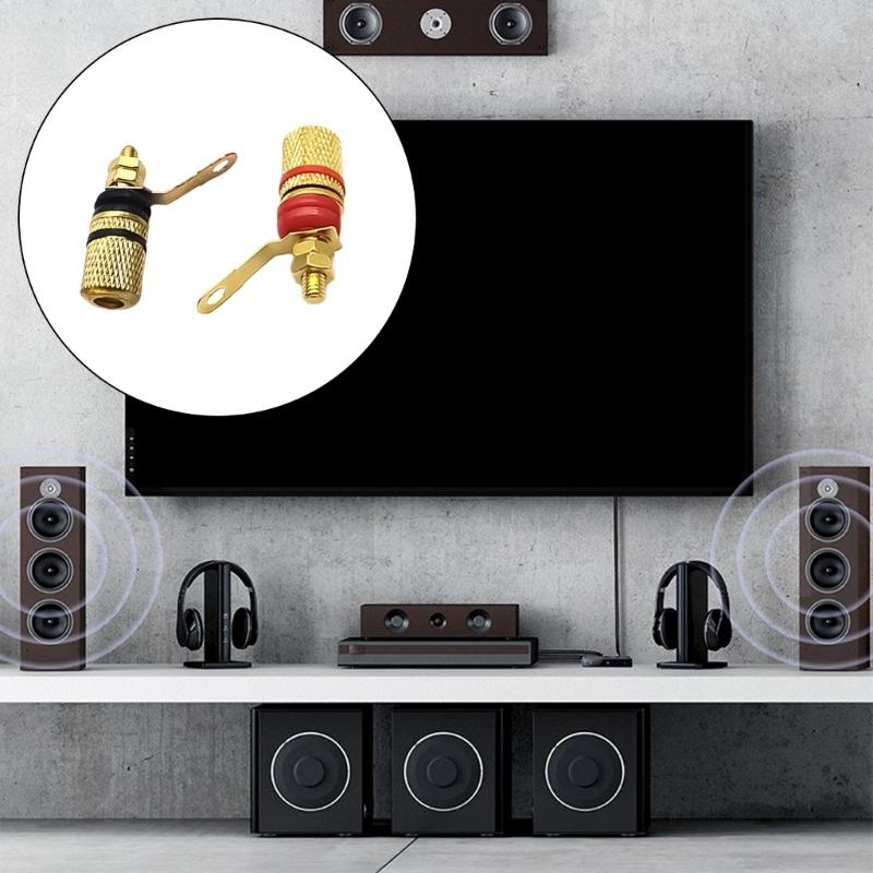 4mm Binding Post Banana Plug Speaker Terminals Binding Post Banana Plug Connection Clamp Gold Plated Easy Installation