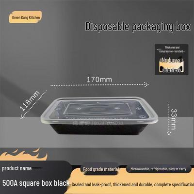 500ml Disposable Rectangular Food Containers with Lids (300 Sets)